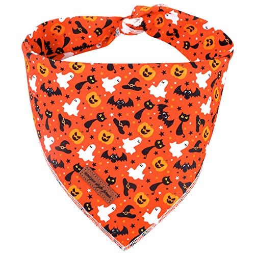 Unique style paws 1PCS Halloween Hundebandanas Waschbarer Baumwollquadrat-Latz, Verstellbarer Hundetuch für kleine mittelgroße Hunde und Katzen-S Unique style paws 1PCS Halloween Hundebandanas Waschbarer Baumwollquadrat-Latz, Verstellbarer Hundetuch für kleine mittelgroße Hunde und Katzen-S von Unique style paws