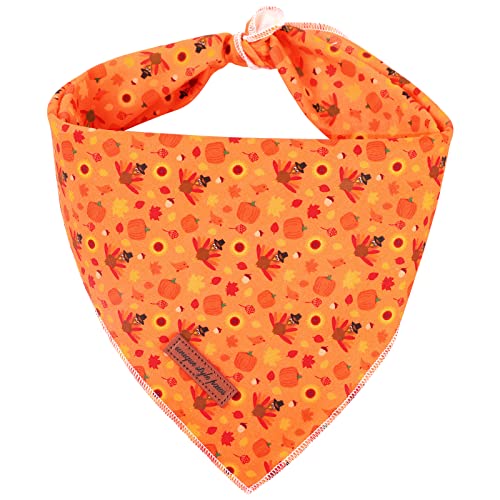 Unique style paws 1PCS Halloween Hundebandanas Waschbarer Baumwollquadrat-Latz,Truthahn- und Kürbis-Erntedankgeschenk-Hundeschal Verstellbarer Hundetuch für kleine mittelgroße Hunde und Katzen-L Unique style paws 1PCS Halloween Hundebandanas Waschbarer Baumwollquadrat-Latz,Truthahn- und Kürbis-Erntedankgeschenk-Hundeschal Verstellbarer Hundetuch für kleine mittelgroße Hunde und Katzen-L von Unique style paws