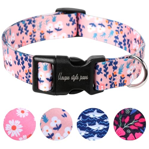 Unique style paws Blue Leaves Hundehalsband, Geschirr und Leinen für Hunde, UK-Fliege, weich, verstellbar, niedliche Blume, bequemes Halsband, Haustiergeschenk für kleine, mittelgroße und große Hunde, Unique style paws Blue Leaves Hundehalsband, Geschirr und Leinen für Hunde, UK-Fliege, weich, verstellbar, niedliche Blume, bequemes Halsband, Haustiergeschenk für kleine, mittelgroße und große Hunde, von Unique style paws