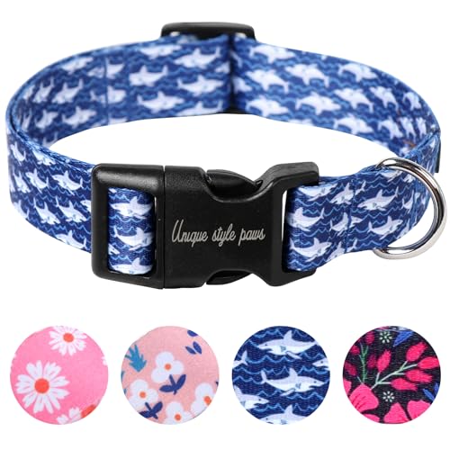 Unique style paws Blue Shark Hundehalsband, Welpen-Halsband, Geschirre und Leinen für Hunde, UK-Fliege, weich, verstellbar, niedliche Blume, bequemes Halsband, Haustiergeschenk für kleine, mittelgroße Unique style paws Blue Shark Hundehalsband, Welpen-Halsband, Geschirre und Leinen für Hunde, UK-Fliege, weich, verstellbar, niedliche Blume, bequemes Halsband, Haustiergeschenk für kleine, mittelgroße von Unique style paws