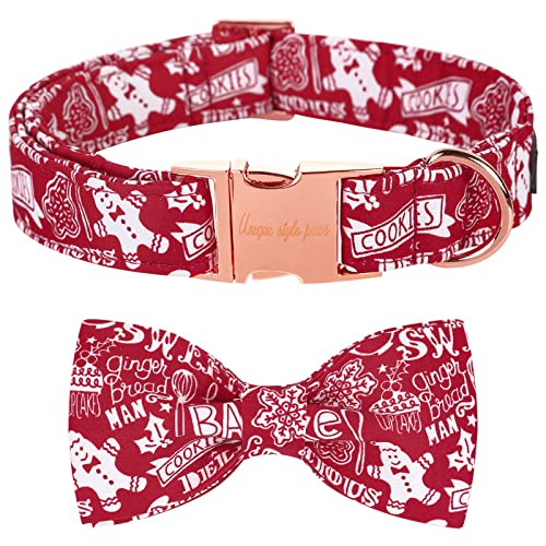 Unique style paws Christmas Hundehalsband, Haustierhalsband Geschenk für Mädchen Jungen Hunde, verstellbares Hundehalsband für kleine mittelgroße Hunde-Gingerbread Snowman -M Unique style paws Christmas Hundehalsband, Haustierhalsband Geschenk für Mädchen Jungen Hunde, verstellbares Hundehalsband für kleine mittelgroße Hunde-Gingerbread Snowman -M von Unique style paws