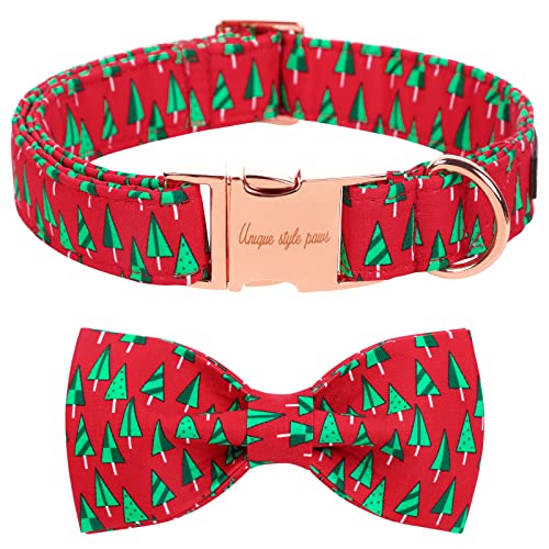 Unique style paws Christmas Hundehalsband, Haustierhalsband Geschenk für Mädchen Jungen Hunde, verstellbares Hundehalsband für kleine mittelgroße Hunde-S von Unique style paws