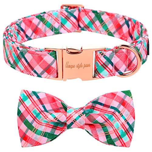 Unique style paws Christmas Pink Hundehalsband, Haustierhalsband Geschenk für Mädchen Jungen Hunde, verstellbares Hundehalsband für kleine mittelgroße Hunde-S Unique style paws Christmas Pink Hundehalsband, Haustierhalsband Geschenk für Mädchen Jungen Hunde, verstellbares Hundehalsband für kleine mittelgroße Hunde-S von Unique style paws