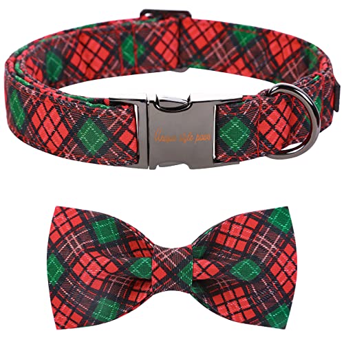 Unique style paws Christmas Rot Grün Hundehalsband, Haustierhalsband Geschenk für Mädchen Jungen Hunde, verstellbares Hundehalsband für kleine mittelgroße Hunde-XL Unique style paws Christmas Rot Grün Hundehalsband, Haustierhalsband Geschenk für Mädchen Jungen Hunde, verstellbares Hundehalsband für kleine mittelgroße Hunde-XL von Unique style paws