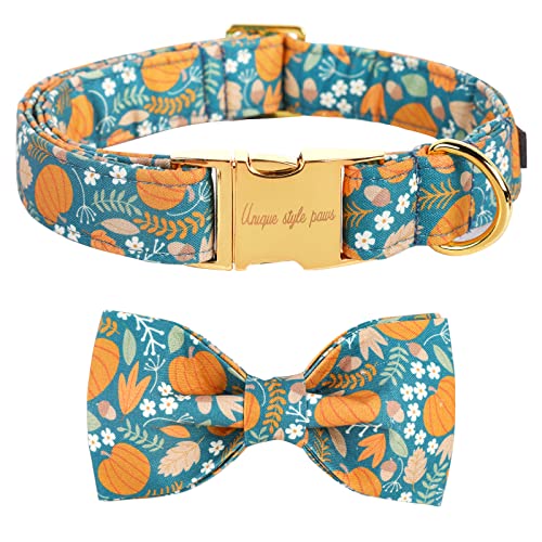 Unique style paws Halloween Hundehalsband, Haustierhalsband Hundefliege Geschenk für Mädchen oder Jungen Hunde, verstellbares Hundehalsband für kleine mittelgroße Hunde-Green Pumpkin-M Unique style paws Halloween Hundehalsband, Haustierhalsband Hundefliege Geschenk für Mädchen oder Jungen Hunde, verstellbares Hundehalsband für kleine mittelgroße Hunde-Green Pumpkin-M von Unique style paws