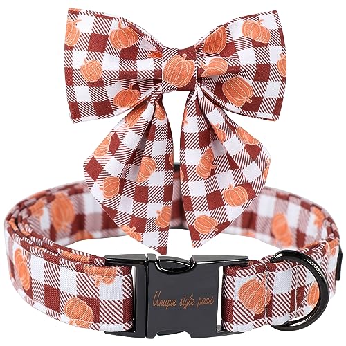 Unique style paws Halloween-Hundehalsband, Kürbis-Hundehalsband, verstellbar, kariert, Fliege, Halsband für Jungen, Mädchen, Hunde, Fliege Halsband mit Metallschnalle, M, Halsumfang 34,3–55,9 cm Unique style paws Halloween-Hundehalsband, Kürbis-Hundehalsband, verstellbar, kariert, Fliege, Halsband für Jungen, Mädchen, Hunde, Fliege Halsband mit Metallschnalle, M, Halsumfang 34,3–55,9 cm von Unique style paws