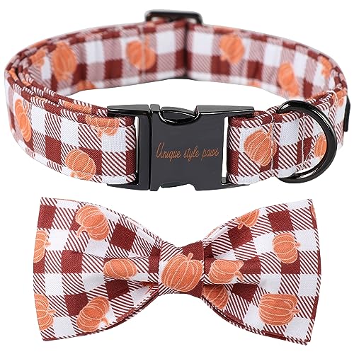 Unique style paws Halloween-Hundehalsband, Kürbis-Hundehalsband, verstellbar, kariert, Fliege, Halsband für Jungen, Mädchen, Hunde, Fliege Halsband mit Metallschnalle, S, Halsumfang 25,4–40,6 cm Unique style paws Halloween-Hundehalsband, Kürbis-Hundehalsband, verstellbar, kariert, Fliege, Halsband für Jungen, Mädchen, Hunde, Fliege Halsband mit Metallschnalle, S, Halsumfang 25,4–40,6 cm von Unique style paws