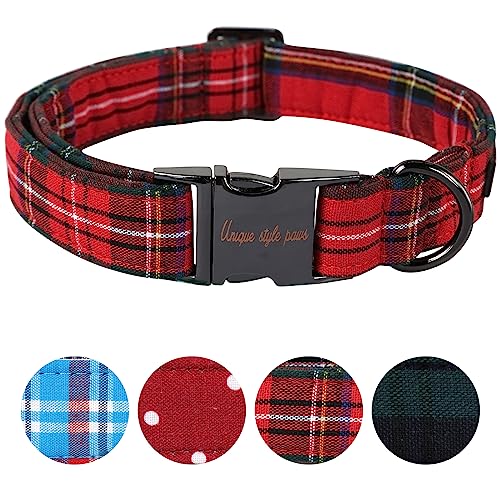 Unique style paws Hundehalsband, verstellbar, weich und bequem, kariert, für kleine, mittelgroße und große Hunde, Halsumfang 40,6–61 cm Unique style paws Hundehalsband, verstellbar, weich und bequem, kariert, für kleine, mittelgroße und große Hunde, Halsumfang 40,6–61 cm von Unique style paws