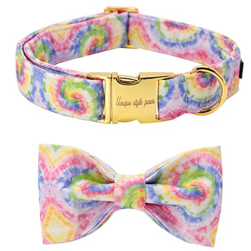 Unique style paws Hundehalsband, Haustierhalsband Hundefliege Geschenk für Mädchen oder Jungen Hunde, verstellbares Hundehalsband für kleine mittelgroße Hunde von Unique style paws
