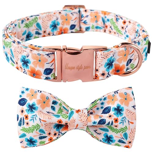 Unique style paws Hundehalsband, Pfirsichblüte Hundehalsband, verstellbar, bequem Baumwolle Fliege Halsband für Junge Mädchen Hunde, Fliege Halsband mit Metallschnalle, L, Hals 40,6-61 cm Unique style paws Hundehalsband, Pfirsichblüte Hundehalsband, verstellbar, bequem Baumwolle Fliege Halsband für Junge Mädchen Hunde, Fliege Halsband mit Metallschnalle, L, Hals 40,6-61 cm von Unique style paws