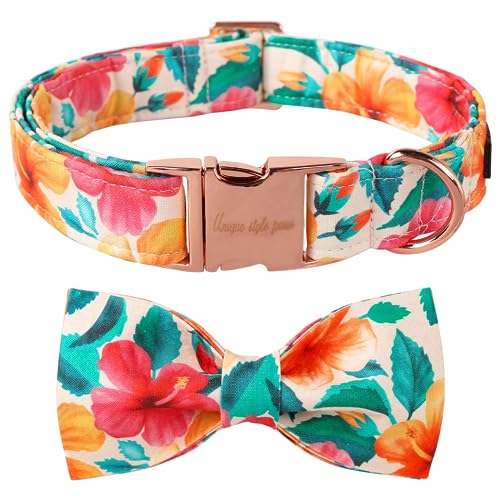 Unique style paws Hundehalsband, buntes Blumen-Hundehalsband, verstellbar, bequem, Baumwolle, Fliege für Jungen, Mädchen, Hunde, Fliege Halsband mit Metallschnalle, S, Halsumfang 25,4–40,6 cm Unique style paws Hundehalsband, buntes Blumen-Hundehalsband, verstellbar, bequem, Baumwolle, Fliege für Jungen, Mädchen, Hunde, Fliege Halsband mit Metallschnalle, S, Halsumfang 25,4–40,6 cm von Unique style paws