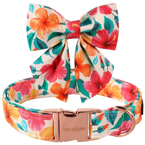 Unique style paws Hundehalsband, buntes Blumen-Hundehalsband, verstellbar, bequem, Baumwolle mit Fliege für Jungen und Mädchen, Hunde, Fliege Halsband mit Metallschnalle, XL, Halsumfang 40,6–66 cm Unique style paws Hundehalsband, buntes Blumen-Hundehalsband, verstellbar, bequem, Baumwolle mit Fliege für Jungen und Mädchen, Hunde, Fliege Halsband mit Metallschnalle, XL, Halsumfang 40,6–66 cm von Unique style paws