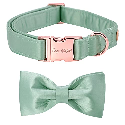 Unique style paws Hundehalsband, grüne Seidenhundehalsband mit Schleife, weiche Fliege verstellbares Haustierhalsband Geschenk für weibliche oder männliche mittlere Hunde Unique style paws Hundehalsband, grüne Seidenhundehalsband mit Schleife, weiche Fliege verstellbares Haustierhalsband Geschenk für weibliche oder männliche mittlere Hunde von Unique style paws