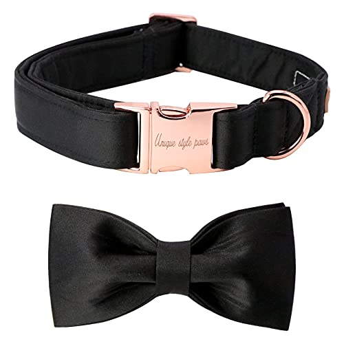 Unique style paws Hundehalsband, schwarzes Seidenhundehalsband mit Schleife, weiche Fliege verstellbares Haustierhalsband Geschenk für weibliche oder männliche X-Large Hunde Unique style paws Hundehalsband, schwarzes Seidenhundehalsband mit Schleife, weiche Fliege verstellbares Haustierhalsband Geschenk für weibliche oder männliche X-Large Hunde von Unique style paws