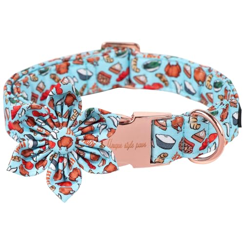 Unique Style Paws Hundehalsband mit Blume – bequeme Baumwolle, verstellbar für Jungen, Mädchen, Hunde, Metallschnalle, M, Halsumfang 34,3–55,9 cm Unique Style Paws Hundehalsband mit Blume – bequeme Baumwolle, verstellbar für Jungen, Mädchen, Hunde, Metallschnalle, M, Halsumfang 34,3–55,9 cm von Unique style paws