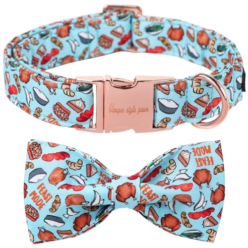 Unique style paws Hundehalsband mit Fliege, Bequemes Hundehalsband aus Baumwolle, Erntedankfest Fliegenhalsband für Jungen Mädchen Hunde, Fliegenhalsband mit Metallschnalle, S, Hals 10-16in Unique style paws Hundehalsband mit Fliege, Bequemes Hundehalsband aus Baumwolle, Erntedankfest Fliegenhalsband für Jungen Mädchen Hunde, Fliegenhalsband mit Metallschnalle, S, Hals 10-16in von Unique style paws