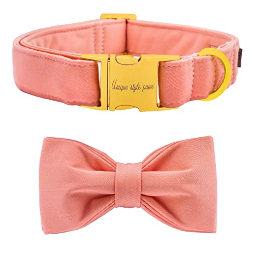 Unique style paws Hundehalsband mit Fliege, weiches Baumwollhalsband mit verstärkter goldener Metallschnalle, bequem und verstellbar, für kleine, mittelgroße und große Hunde und Katzen Unique style paws Hundehalsband mit Fliege, weiches Baumwollhalsband mit verstärkter goldener Metallschnalle, bequem und verstellbar, für kleine, mittelgroße und große Hunde und Katzen von Unique style paws