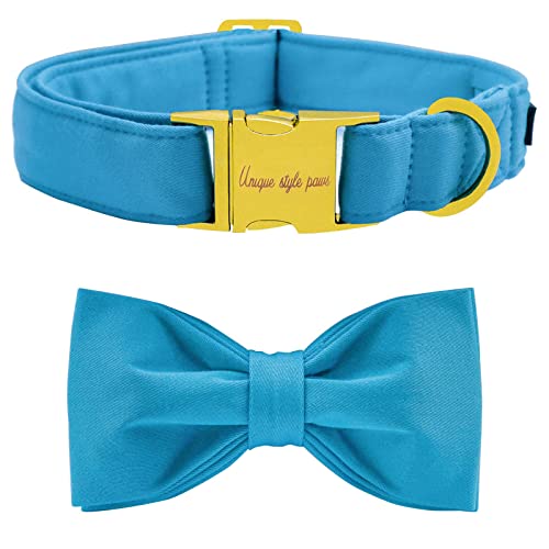 Unique style paws Hundehalsband mit Fliege, weiches Baumwollhalsband mit verstärkter goldener Metallschnalle, bequemes und verstellbares Halsband für kleine, mittelgroße und große Hunde & Katzen Unique style paws Hundehalsband mit Fliege, weiches Baumwollhalsband mit verstärkter goldener Metallschnalle, bequemes und verstellbares Halsband für kleine, mittelgroße und große Hunde & Katzen von Unique style paws