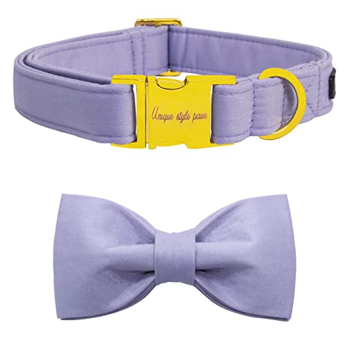 Unique style paws Hundehalsband mit Fliege, weiches Baumwollhalsband mit verstärkter goldener Metallschnalle, bequem und verstellbar, für kleine, mittelgroße und große Hunde und Katzen Unique style paws Hundehalsband mit Fliege, weiches Baumwollhalsband mit verstärkter goldener Metallschnalle, bequem und verstellbar, für kleine, mittelgroße und große Hunde und Katzen von Unique style paws