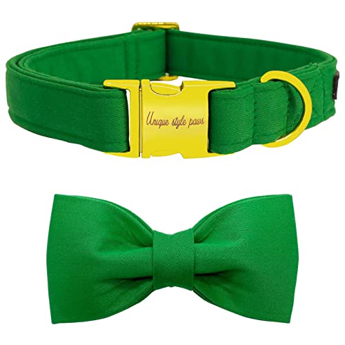 Unique style paws Hundehalsband mit Fliege, weiches Baumwollhalsband mit verstärkter goldener Metallschnalle, bequem und verstellbar, für kleine, mittelgroße und große Hunde und Katzen Unique style paws Hundehalsband mit Fliege, weiches Baumwollhalsband mit verstärkter goldener Metallschnalle, bequem und verstellbar, für kleine, mittelgroße und große Hunde und Katzen von Unique style paws