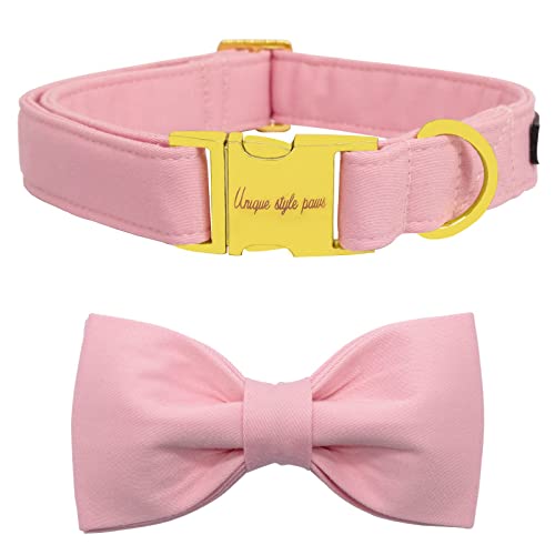 Unique style paws Hundehalsband mit Fliege, weiches Baumwollhalsband mit verstärkter goldener Metallschnalle, bequem und verstellbar, für kleine, mittelgroße und große Hunde und Katzen Unique style paws Hundehalsband mit Fliege, weiches Baumwollhalsband mit verstärkter goldener Metallschnalle, bequem und verstellbar, für kleine, mittelgroße und große Hunde und Katzen von Unique style paws