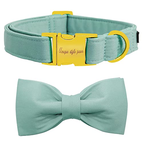Unique style paws Hundehalsband mit Fliege, weiches Baumwollhalsband mit verstärkter goldener Metallschnalle, bequem und verstellbar, für kleine, mittelgroße und große Hunde und Katzen Unique style paws Hundehalsband mit Fliege, weiches Baumwollhalsband mit verstärkter goldener Metallschnalle, bequem und verstellbar, für kleine, mittelgroße und große Hunde und Katzen von Unique style paws