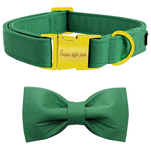 Unique style paws Hundehalsband mit Fliege, weiches Baumwollhalsband mit verstärkter goldener Metallschnalle, bequemes & verstellbares Halsband für kleine, mittelgroße und große Hunde & Katzen Unique style paws Hundehalsband mit Fliege, weiches Baumwollhalsband mit verstärkter goldener Metallschnalle, bequemes & verstellbares Halsband für kleine, mittelgroße und große Hunde & Katzen von Unique style paws
