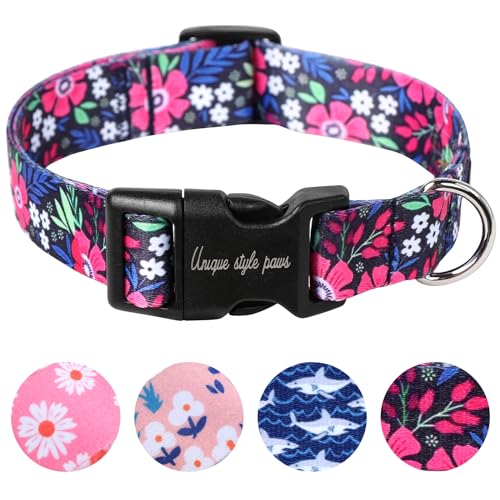 Unique style paws Hundehalsband mit rosa Blume, Geschirr und Leinen für Hunde, UK-Fliege, weich, verstellbar, niedliche Blume, bequemes Halsband, Haustiergeschenk für kleine, mittelgroße und große Unique style paws Hundehalsband mit rosa Blume, Geschirr und Leinen für Hunde, UK-Fliege, weich, verstellbar, niedliche Blume, bequemes Halsband, Haustiergeschenk für kleine, mittelgroße und große von Unique style paws