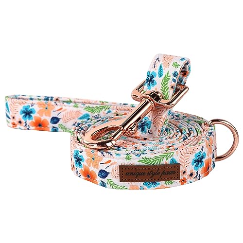 Unique style paws Pfirsich Blume Hundeleine Match Hundehalsband, Robuste Strapazierfähige Baumwolle Hundeleine, Blume Hundetraining Leine für Kleine Mittlere Große Hund Unique style paws Pfirsich Blume Hundeleine Match Hundehalsband, Robuste Strapazierfähige Baumwolle Hundeleine, Blume Hundetraining Leine für Kleine Mittlere Große Hund von Unique style paws