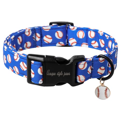Unique style paws Sommer-Hundehalsband, blau, Kugelhalsband für Hunde, Baumwolle, Welpenhalsband mit leichter Kunststoffschnalle für kleine, mittelgroße und große Jungen, Mädchen Unique style paws Sommer-Hundehalsband, blau, Kugelhalsband für Hunde, Baumwolle, Welpenhalsband mit leichter Kunststoffschnalle für kleine, mittelgroße und große Jungen, Mädchen von Unique style paws