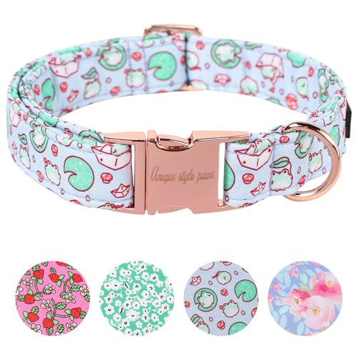 Unique style paws Summer Lotus Hundehalsband, Frosch, Welpen, Geschirre und Leinen für Hunde, weich, verstellbar, niedliche Blume, bequemes Halsband, Haustiergeschenk für kleine, mittelgroße und große Unique style paws Summer Lotus Hundehalsband, Frosch, Welpen, Geschirre und Leinen für Hunde, weich, verstellbar, niedliche Blume, bequemes Halsband, Haustiergeschenk für kleine, mittelgroße und große von Unique style paws