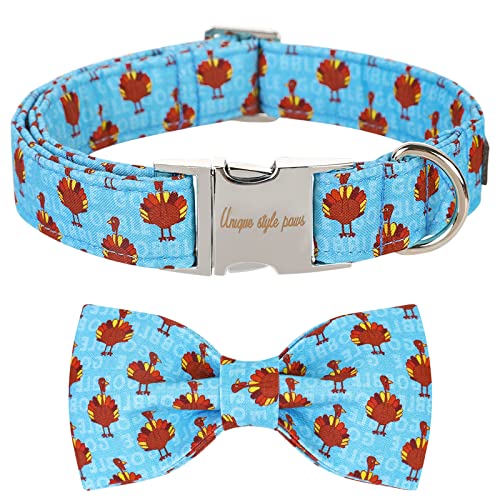 Unique style paws Thanksgiving Hundehalsband, Haustierhalsband Geschenk für Mädchen Jungen Hunde, verstellbares Hundehalsband für kleine mittelgroße Hunde-S von Unique style paws