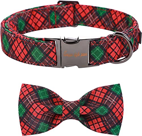 Unique style paws Weihnachts-Hundehalsband mit Fliege, verstellbar, Rot und Grün, Haustierhalsband für kleine, mittelgroße und große Hunde, L Unique style paws Weihnachts-Hundehalsband mit Fliege, verstellbar, Rot und Grün, Haustierhalsband für kleine, mittelgroße und große Hunde, L von Unique style paws