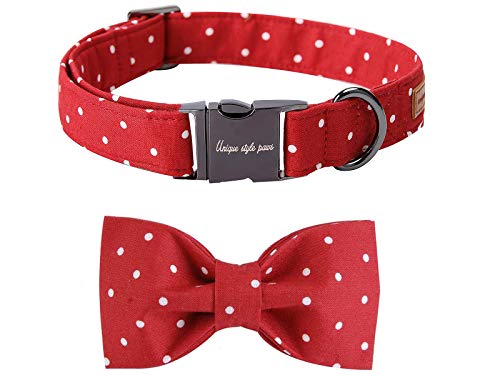 unique style paws Dog Collar with Bowtie, Durable Adjustable Dog Collars, Bow Dog Collar for Small Medium Large Girl or Boy Dogs and Cats von Unique style paws