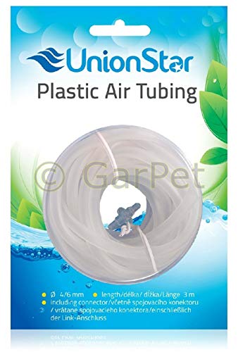 Unistar 3 Meter Luftschlauch 4/6mm transparent Aquarienschlauch Schlauch Aquarium von Unistar