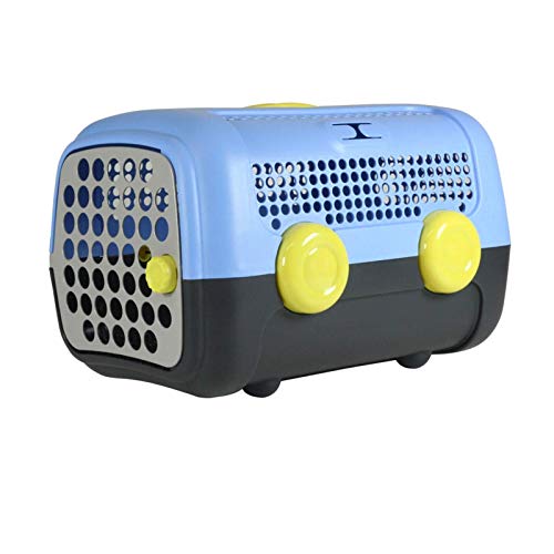 United Pets A.U.T.O. Design Transportbox für kleine Hunde und Katzen, Made in Italy, Hellblau/Grau, inklusive Hygieneteppich 51x37x33cm, Reisetransportbox von United Pets