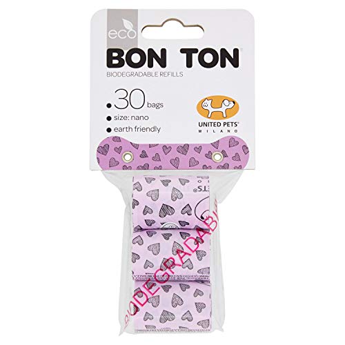 United Pets Bon Ton Nano Refill - biologisch abbaubare Hundekotbeutel, Rosa von United Pets