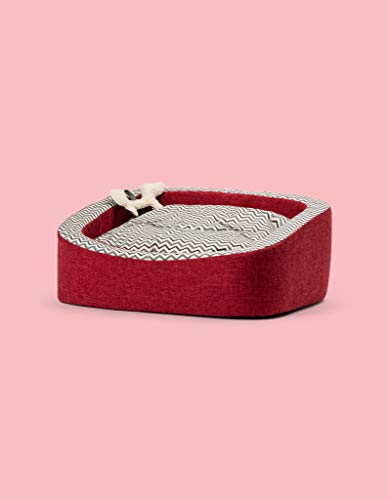 United Pets Snorefie Hundebett, weich, oval, Design, Abnehmbarer Bezug, rutschfest, klein, Rot/Zickzack United Pets Snorefie Hundebett, weich, oval, Design, Abnehmbarer Bezug, rutschfest, klein, Rot/Zickzack von United Pets