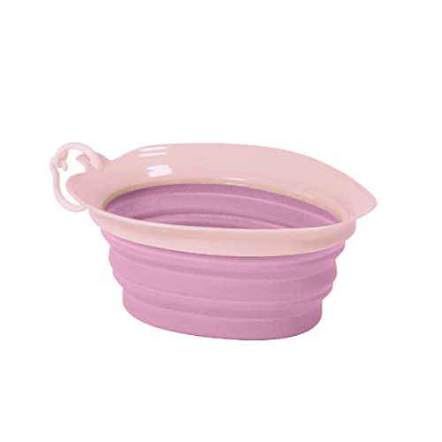 United Pets Leaf Bowl Design Reisenapf für Hunde, faltbar und zum mitnehmen, aus ungiftigem Silikon, Rosa, Einheitsgröße von United Pets