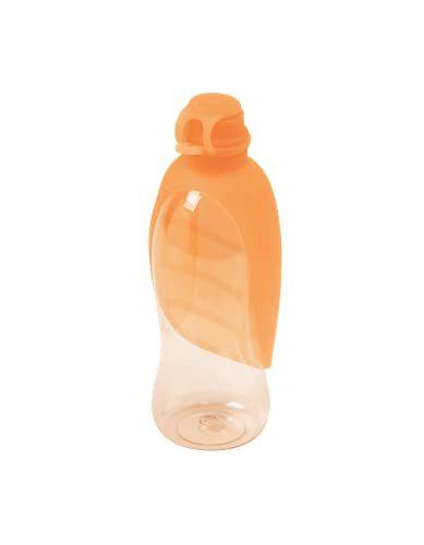 United Pets Leaf Design Wasserspender, zum mitnehmen für Hunde, aus Silikon, Farbe Orange. Wasserspender zum mitnehmen von United Pets