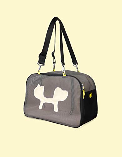 United Pets Mesh Bag Cat - Transportbox für Katzen und Hunde, Schwarz/Gelb - Einheitsgröße von United Pets