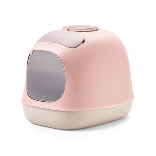 United Pets Minu, Katzentoilette mit Abdeckung, Made in Italy, Hellgrau/Rosa - Einheitsgröße United Pets Minu, Katzentoilette mit Abdeckung, Made in Italy, Hellgrau/Rosa - Einheitsgröße von United Pets