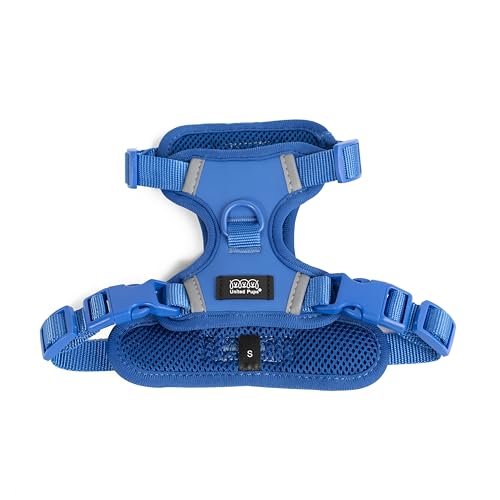 Designer-Hundegeschirr mit Tracking-Tasche, stilvoller Komfort, Blau (Chill Pups Blue), Größe L von United Pups