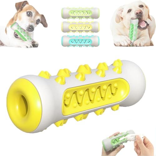 UnniQ The Poochchew – 2024 Beste Kauzahnbürste für Hunde, 360°-Hundezahnbürsten-Kauspielzeug, Hundezahnreinigungsspielzeug für Aggressive Kauer, Zahnpflege Ihres Hundes, Tiefenreinigung (Yellow) von UnniQ