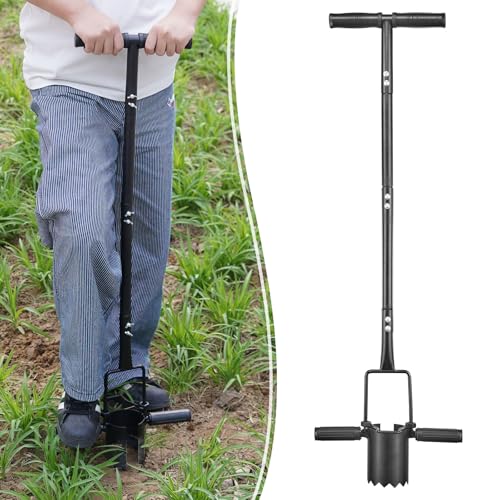 Unnosin Blumenzwiebelpflanzer mit doppelter Fußstütze, Langer Griff Blumenzwiebel Pflanzwerkzeug, Aufgerüstete Gartengeräte für Graben, Umpflanzen, Blumenpflanzen Unnosin Blumenzwiebelpflanzer mit doppelter Fußstütze, Langer Griff Blumenzwiebel Pflanzwerkzeug, Aufgerüstete Gartengeräte für Graben, Umpflanzen, Blumenpflanzen von Unnosin