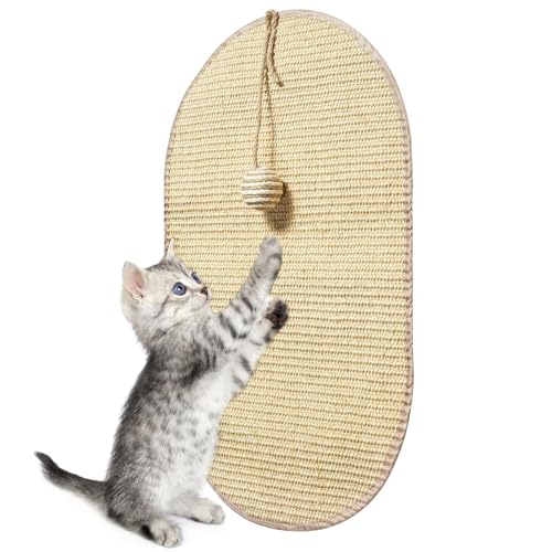 Unnosin Kratzmatte Katze, Natürliche Sisal Teppich Kratzbretter für Katzen, 60 x 36 cm Kratzteppich mit Katzenball, Widerstandsfähige Katzenmöbel zum Schutz von Sofas, Türen, Teppichen und Wänden Unnosin Kratzmatte Katze, Natürliche Sisal Teppich Kratzbretter für Katzen, 60 x 36 cm Kratzteppich mit Katzenball, Widerstandsfähige Katzenmöbel zum Schutz von Sofas, Türen, Teppichen und Wänden von Unnosin