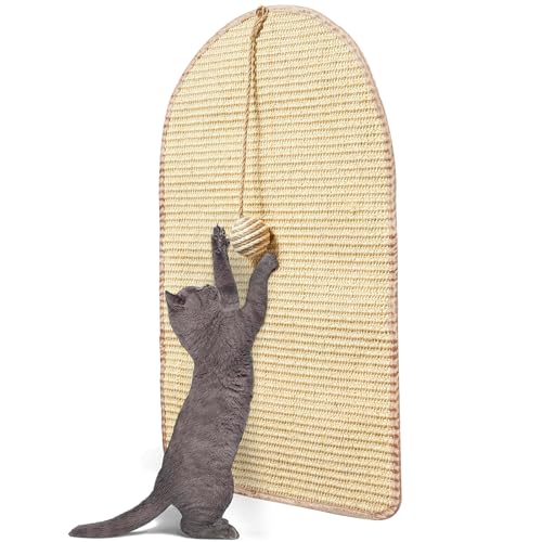 Unnosin Natürliche Sisal Kratzmatte Katze Teppich Kratzbretter für Katzen, 60 x 36 cm Kratzteppich mit Katzenball, Widerstandsfähige Katzenmöbel zum Schutz von Sofas, Türen, Teppichen und Wänden Unnosin Natürliche Sisal Kratzmatte Katze Teppich Kratzbretter für Katzen, 60 x 36 cm Kratzteppich mit Katzenball, Widerstandsfähige Katzenmöbel zum Schutz von Sofas, Türen, Teppichen und Wänden von Unnosin