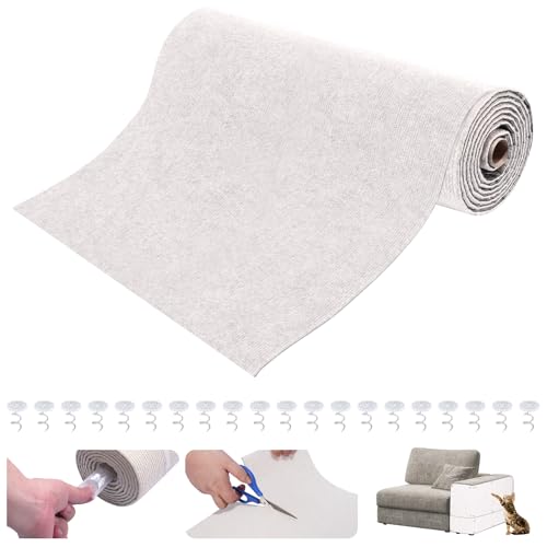 Unnosin Selbstklebend Kratzmatte Katze DIY Kratzbrett Katze Kratzteppich Katze Kratzwand Katzen Kratzschutz Sofa Katze mit 20 Reißzwecken (2 m X 0.4 m, Beige) von Unnosin