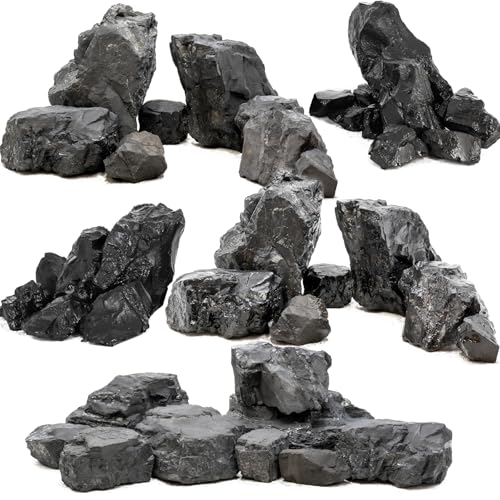 Unocho Aquarium Felsen 18KG Natürliche Schiefersteine für Aquarien, Landschaftsgestaltung, Modellbecken-Dekoration, Miniatur- & Feengärten – 12 Stück (7–25 cm) von Unocho