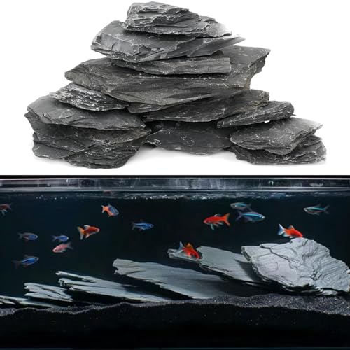 Unocho Stein Natürliche Schiefersteinfelsen für Aquariumslandschaftsgestaltung, Modellpanzerdekoration, Aquarium-Miniatur- und Feengärten sowie Fischtanks (5LB) Unocho Stein Natürliche Schiefersteinfelsen für Aquariumslandschaftsgestaltung, Modellpanzerdekoration, Aquarium-Miniatur- und Feengärten sowie Fischtanks (5LB) von Unocho